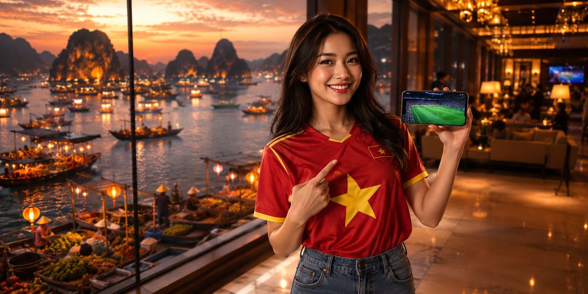 Người hâm mộ bóng đá tại lễ hội vịnh Hạ Long theo dõi trận đấu và đặt cược qua điện thoại